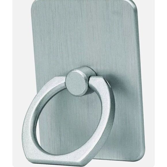 Cell Phone Kickstand & Ring Holder Metallic Silver Rotating Kickstand NEW - Picture 3 of 4